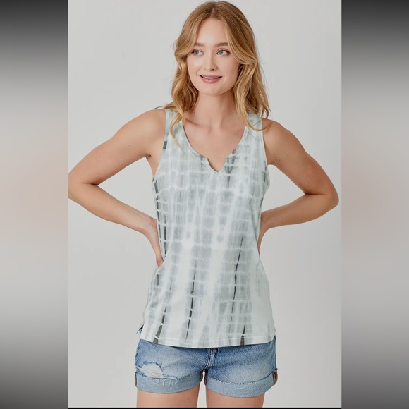 Mystree Tops - 803. Mystree Tie Dye Gray Charcoal Tank Top New Item NWT